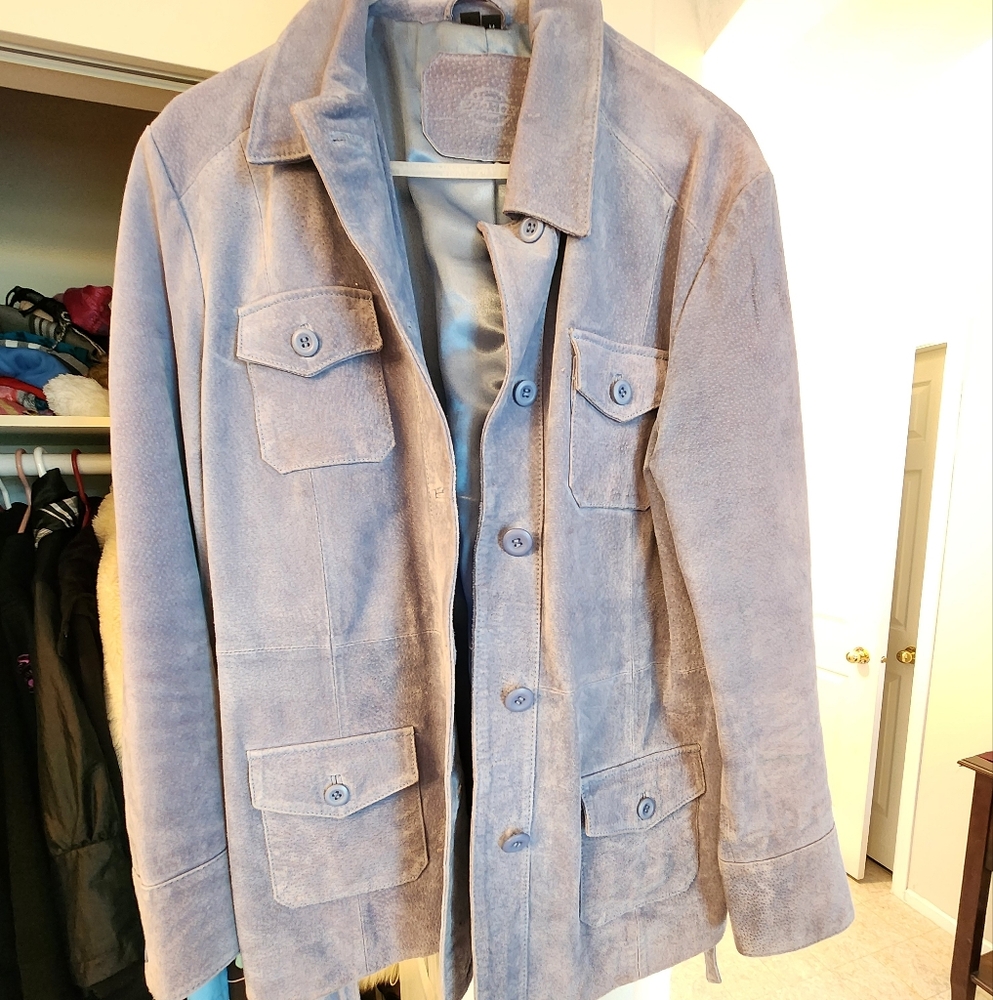 Women's Blue Suede Jacket